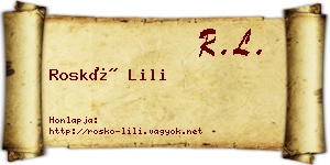 Roskó Lili névjegykártya