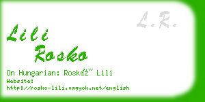 lili rosko business card